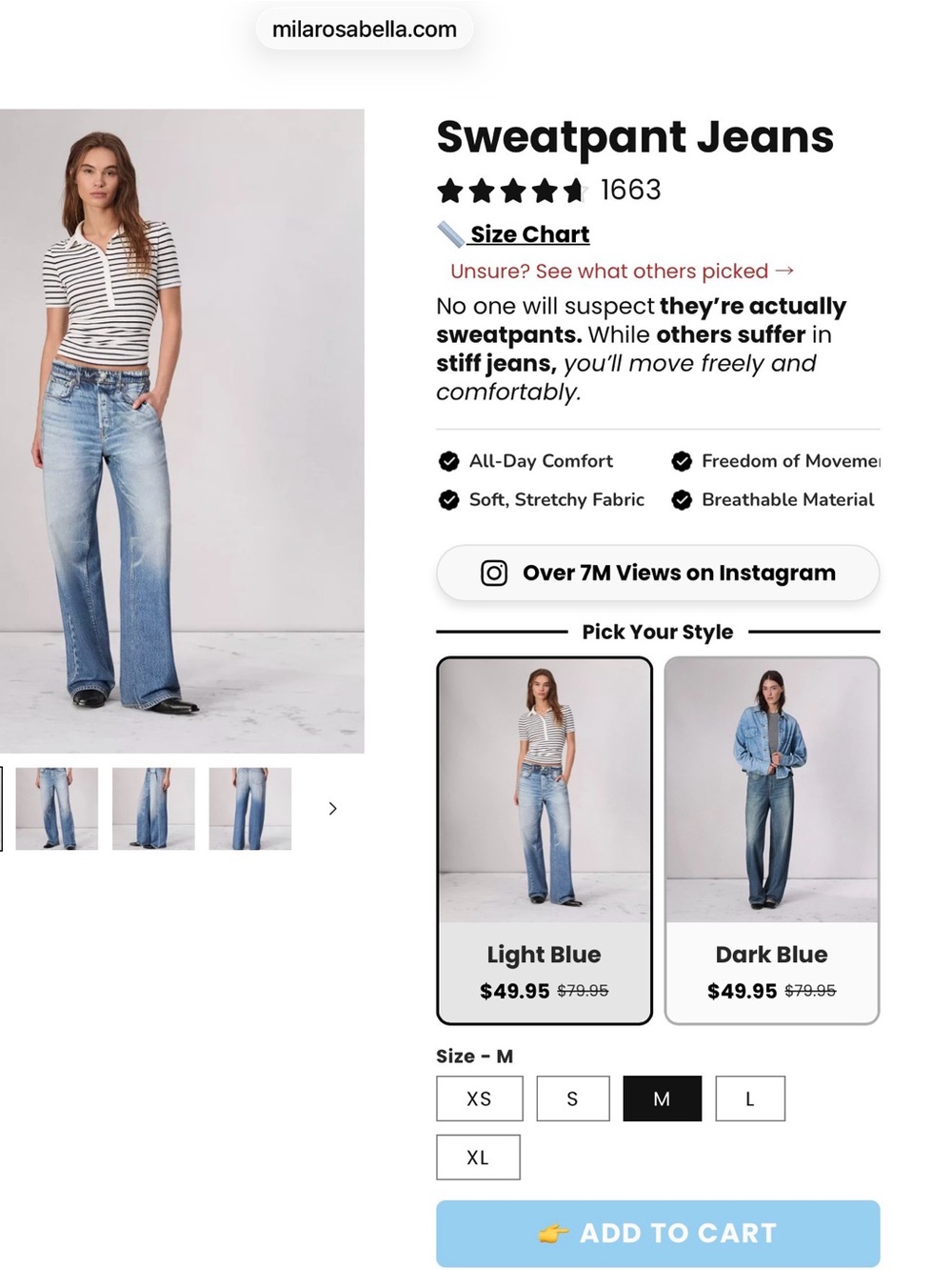 Light Blue Flared Jeans - Wide Leg. NWT